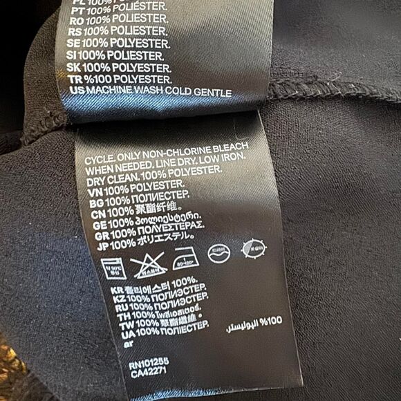 H&M Black Feathered Fringe Sleeve Black Blouse Boxy Top 14 - Picture 6 of 6